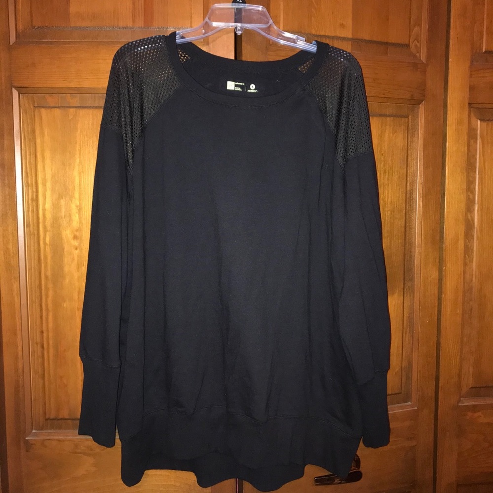 Mesh Shoulder Athletic Crew-Neck Sweatshirt - 3X